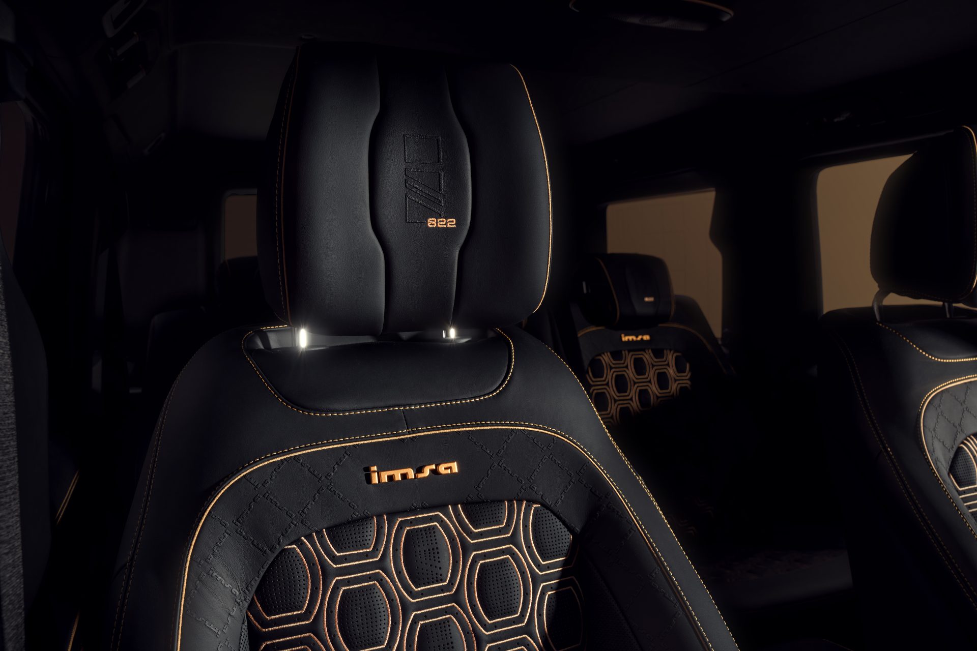 Headrest with 822 signature in the IMSA Precision 822