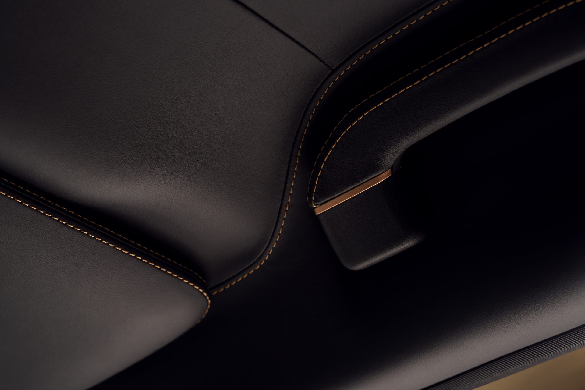 Copper stitching in the IMSA Precision 822 interior